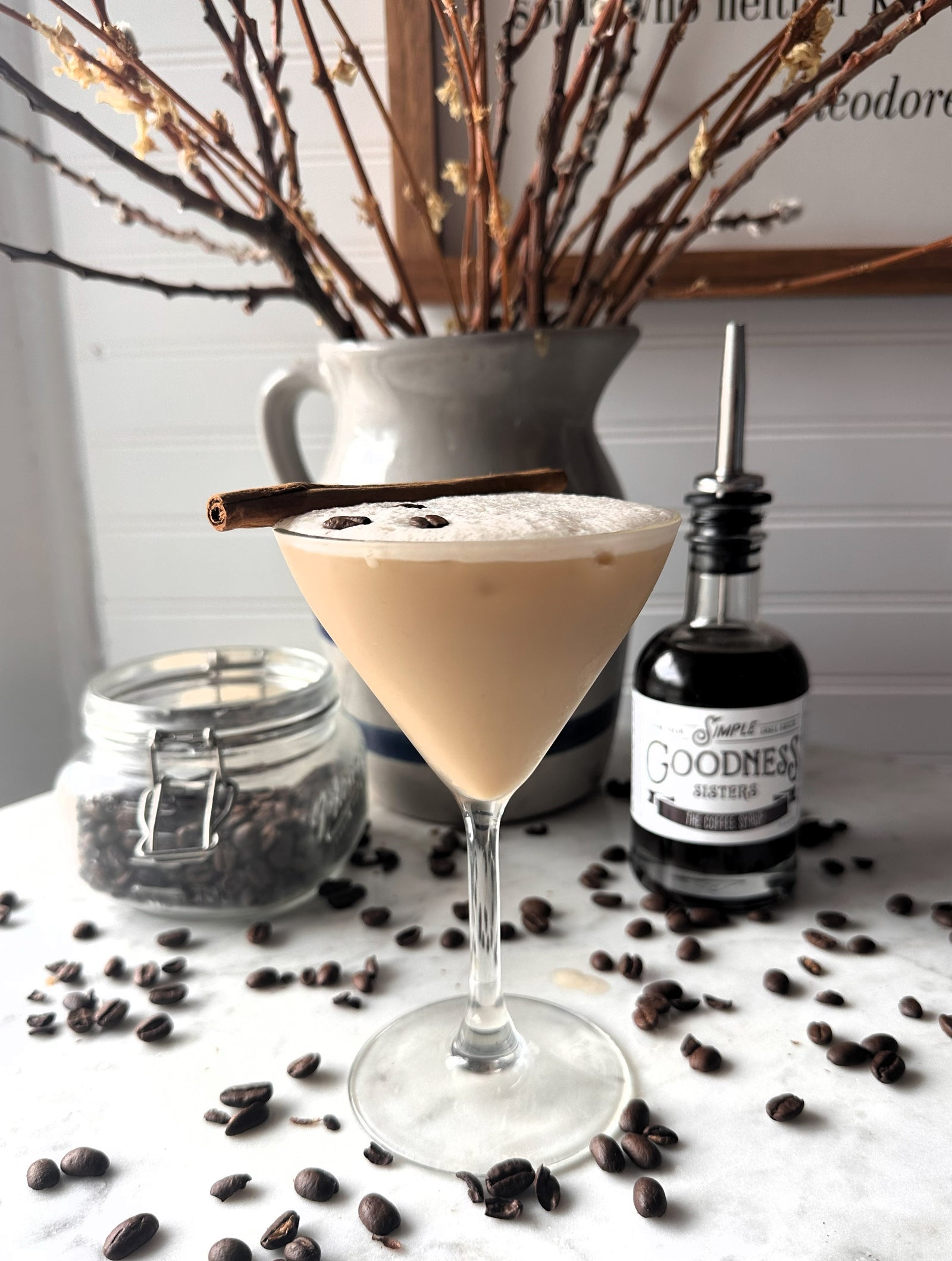 Espresso Martini Cocktail with Simple Syrup Simple Goodness Sisters