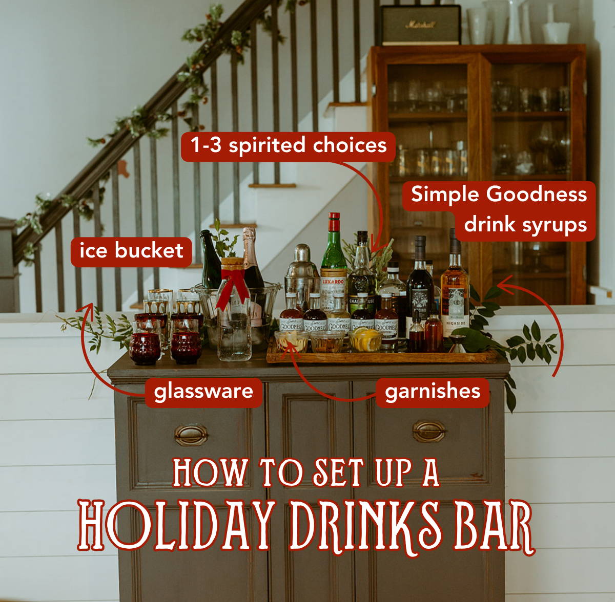How to Set Up a Holiday Drinks Bar - Simple Goodness Sisters